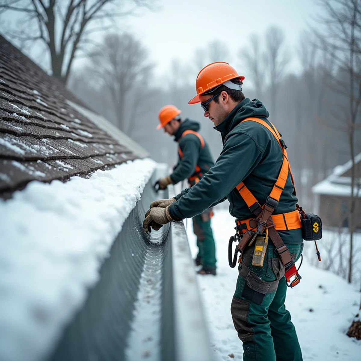 Heavy-duty hidden hangers installed at tight intervals to support heavy winter snowpack