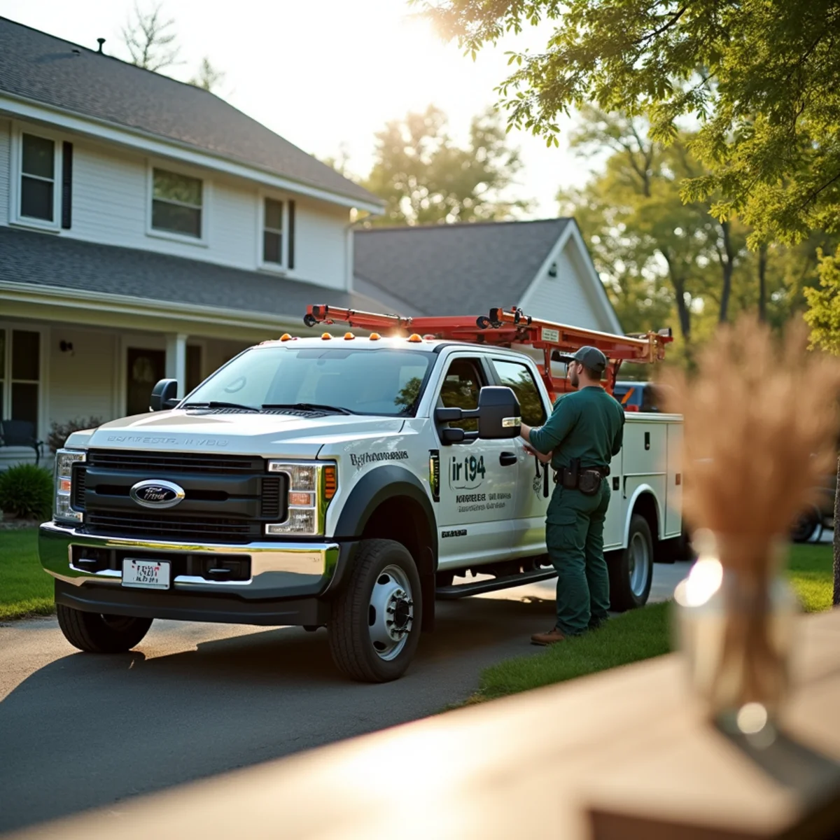DualGuard service van parked at residential home near Lake Wobegon Trail in Avon MN
