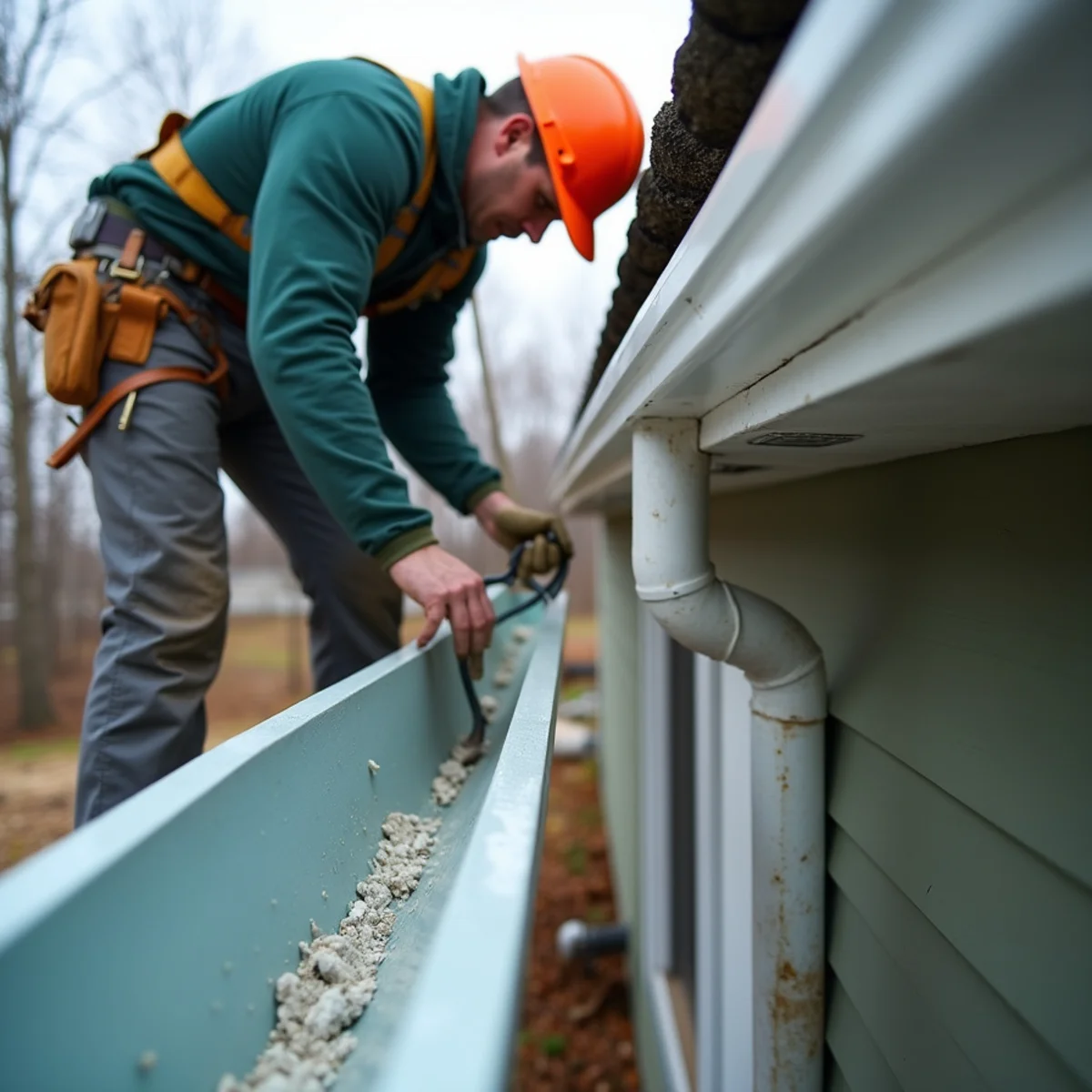 Self-regulating heat cable snaked inside downspout pipe to prevent vertical freezing